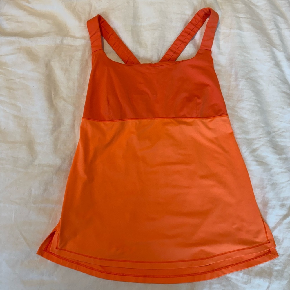 Lululemon Orange Creamsicle Pop Top Speed Tank Top